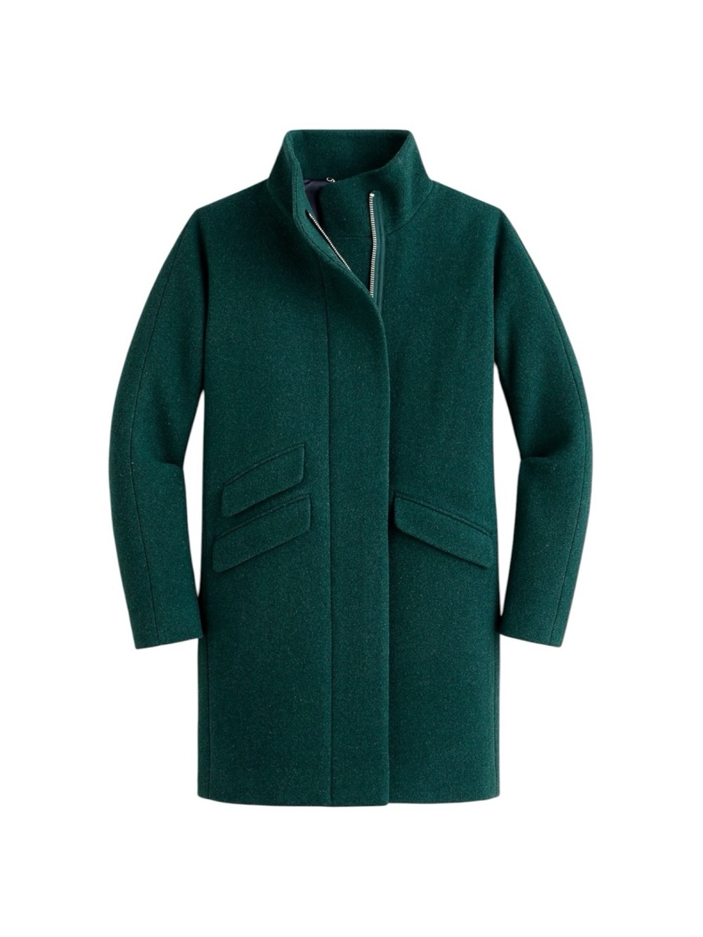 J.Crew Cocoon Coat Italian Stadium-Cloth Wool Thinsulate Green 4P Timeless Class